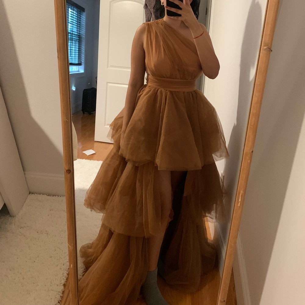 Aurora Tulle Maxi Gown - Mocha